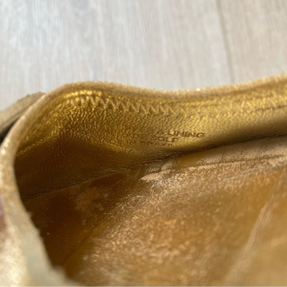 Tory Burch Gold Reva Suede Ballet Flats - Picture 6 of 9